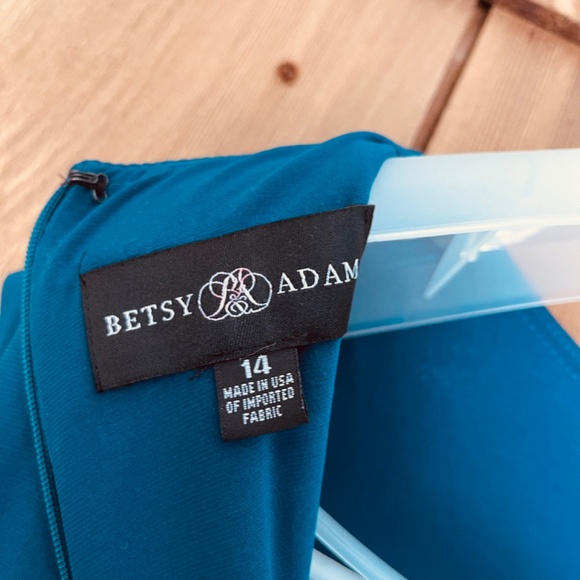 Betsy & Adam Women's “Patricia” Long Jersey Knit Ruffle Sleeveless Dress Size 14 - Picture 16 of 17